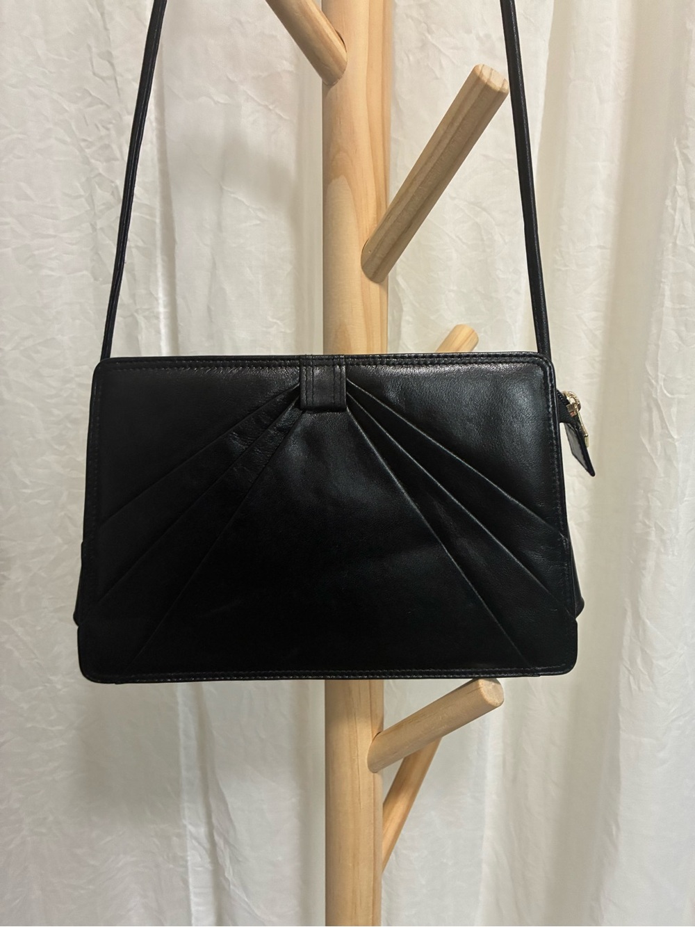 Jacqueline Ferrar Black Leather Crossbody Bag